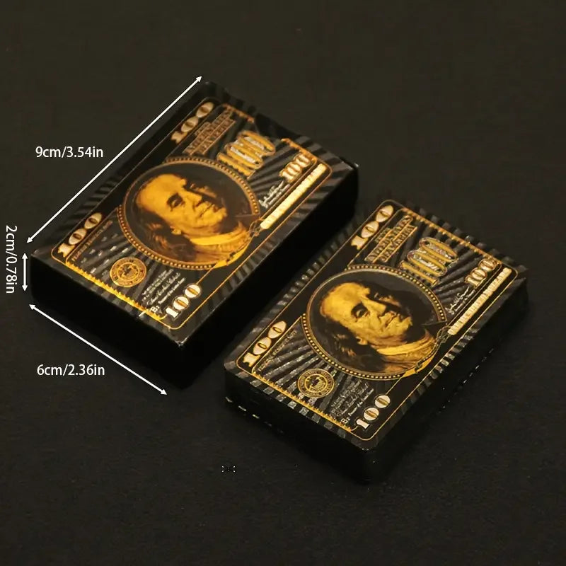 55PCS Gold Foil Playing Cards — 24K золотые пластиковые покерные пакеты, водонепроницаемые и долгосрочные карты игры