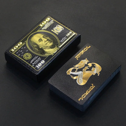 55PCS Gold Foil Playing Cards — 24K золотые пластиковые покерные пакеты, водонепроницаемые и долгосрочные карты игры