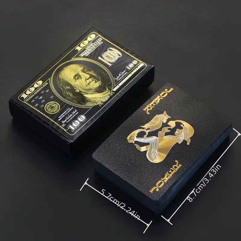 55PCS Gold Foil Playing Cards — 24K золотые пластиковые покерные пакеты, водонепроницаемые и долгосрочные карты игры