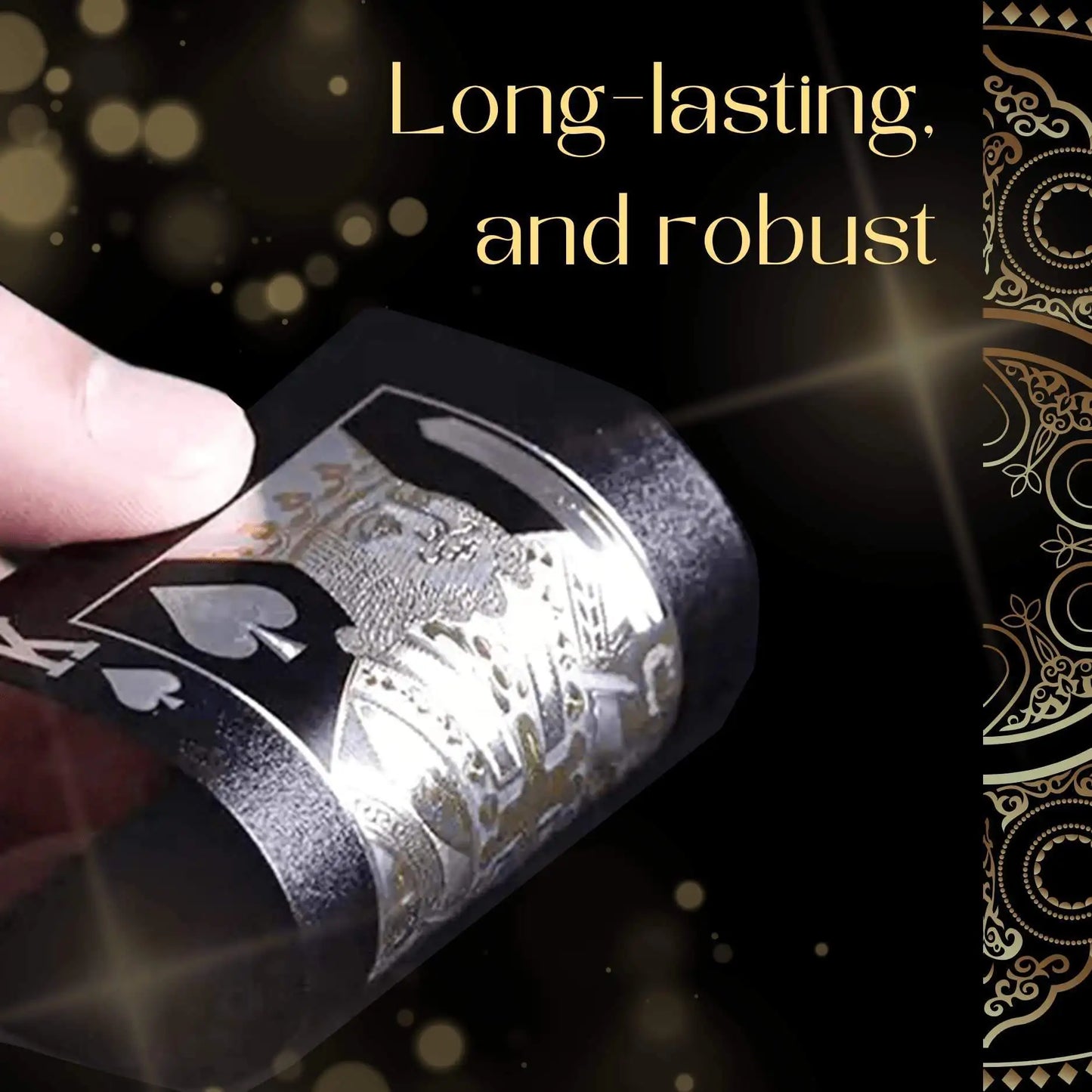 55PCS Gold Foil Playing Cards — 24K золотые пластиковые покерные пакеты, водонепроницаемые и долгосрочные карты игры