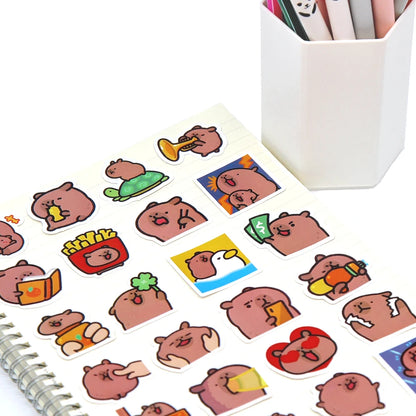 10/50/1000pcs Capybaras Stickers - Симпатичные шарики для портативных компьютеров, телефонов, автомобилей, велосипедов и детей DIY