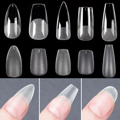 120PCS Matte Press-On Nail Tips – Мягкий полнокровный овальный миндальный гвоздь для DIY Manicure