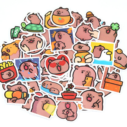 10/50/1000pcs Capybaras Stickers - Симпатичные шарики для портативных компьютеров, телефонов, автомобилей, велосипедов и детей DIY