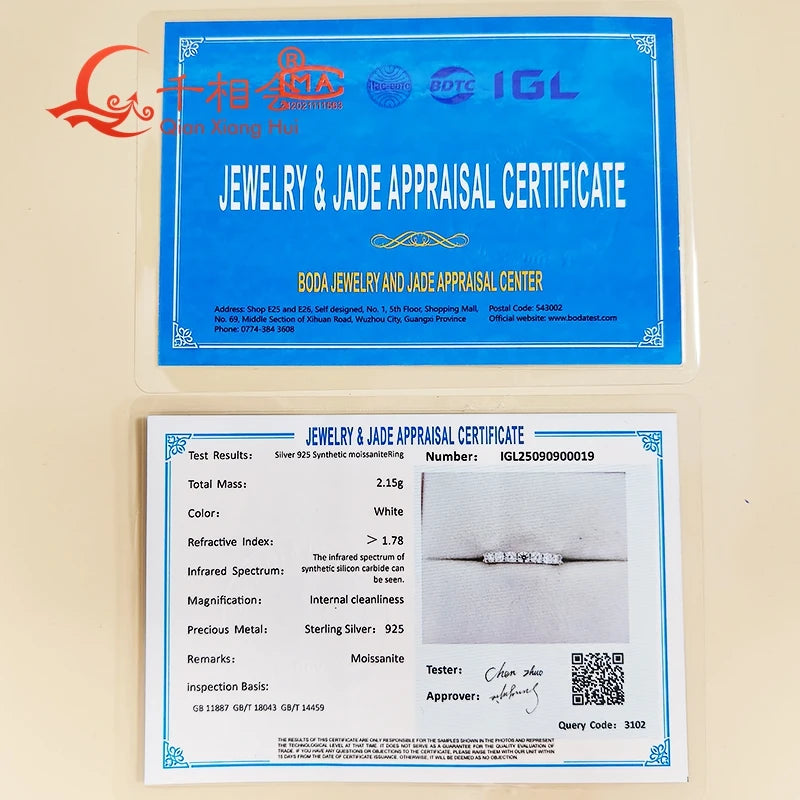 0,1 ct 3 мм D VVS Moissanite Full Eternity Band King — 925 Sterling Silver Aption & Party Juelry for Women