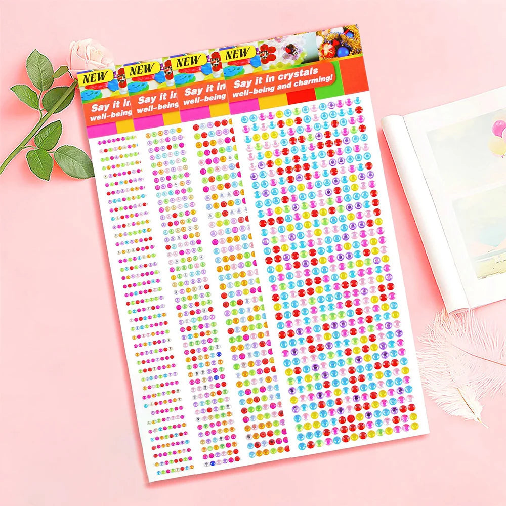 1040/900/504Pcs Acrilic Driill DIY Crystal Rinestone самодельные наклейки для телефонных звонков, карт и ремесел