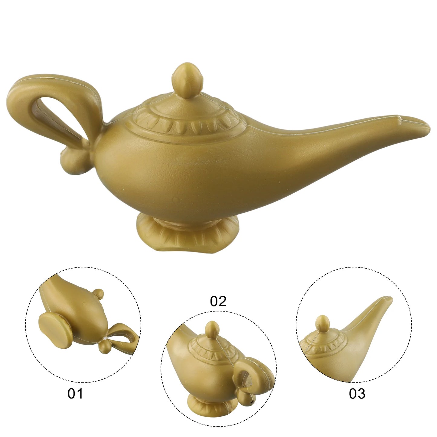 Aladdin Genie Lamp Prop - Vintage Decorative Teapot, Retro Magic Lamp Ornament на Хэллоуин, рождественское и вечернее украшение