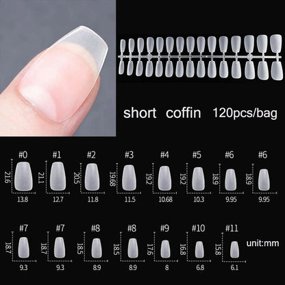 120PCS Matte Press-On Nail Tips – Мягкий полнокровный овальный миндальный гвоздь для DIY Manicure