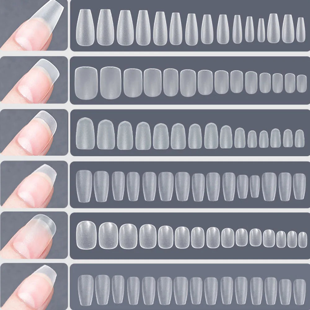 120PCS Matte Press-On Nail Tips – Мягкий полнокровный овальный миндальный гвоздь для DIY Manicure