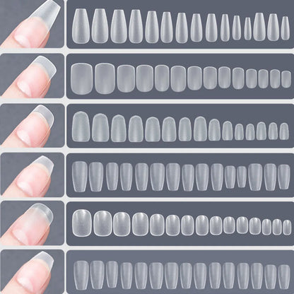 120PCS Matte Press-On Nail Tips – Мягкий полнокровный овальный миндальный гвоздь для DIY Manicure