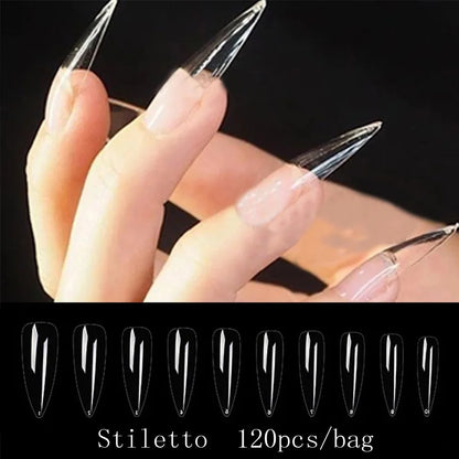 120PCS Matte Press-On Nail Tips – Мягкий полнокровный овальный миндальный гвоздь для DIY Manicure