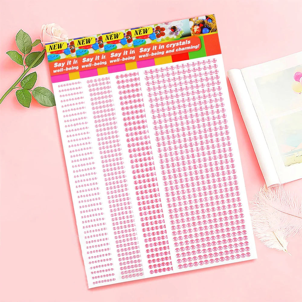 1040/900/504Pcs Acrilic Driill DIY Crystal Rinestone самодельные наклейки для телефонных звонков, карт и ремесел