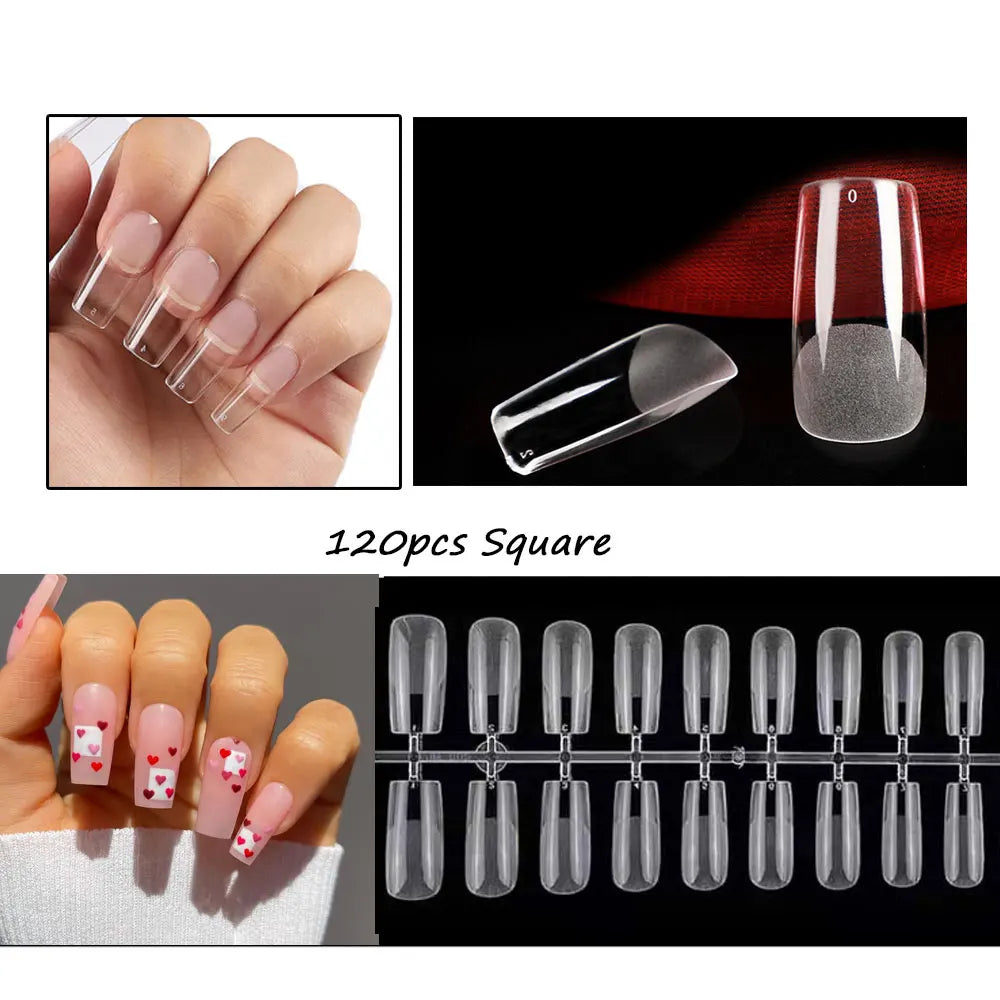 120PCS Matte Press-On Nail Tips – Мягкий полнокровный овальный миндальный гвоздь для DIY Manicure