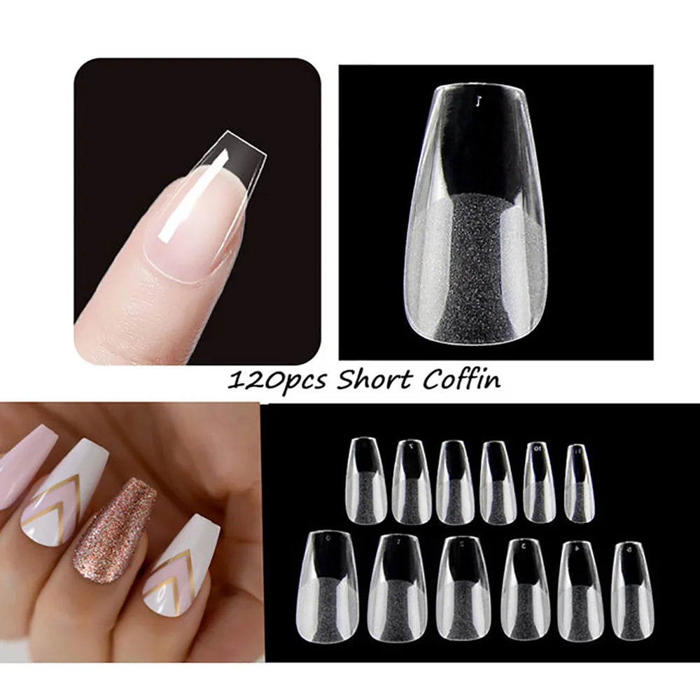 120PCS Matte Press-On Nail Tips – Мягкий полнокровный овальный миндальный гвоздь для DIY Manicure