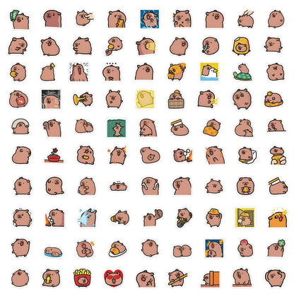 10/50/1000pcs Capybaras Stickers - Симпатичные шарики для портативных компьютеров, телефонов, автомобилей, велосипедов и детей DIY