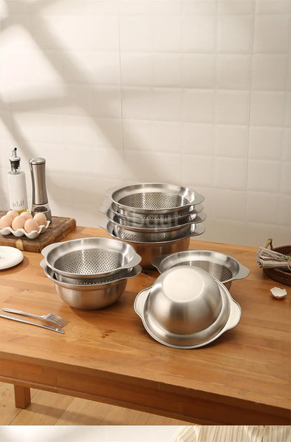 304 Бесшовная сталь для стирки и стирки растительного покрова — многоцелевая стиральная машина для риса, фильтр для фруктов, кухонная дренажная корзина