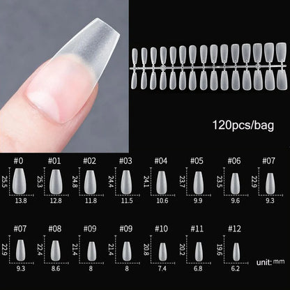 120PCS Matte Press-On Nail Tips – Мягкий полнокровный овальный миндальный гвоздь для DIY Manicure
