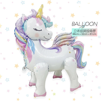 Unique Standing Unicorn Foil Balloon – 3D Unicorn Birthday Party Decoration, Wedding & Event Supplies